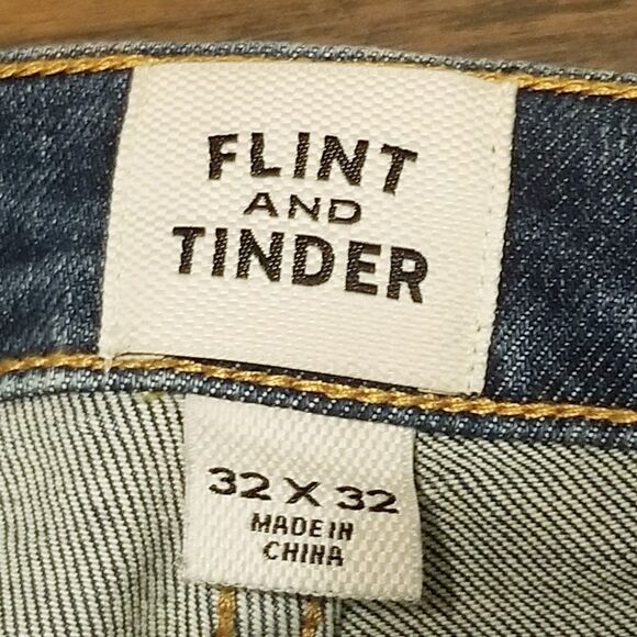 Flint & Tinder Jeans Men's Size 32x32 Slim Fit Stretch Blue Denim Fade (33x32.5) - Picture 5 of 7